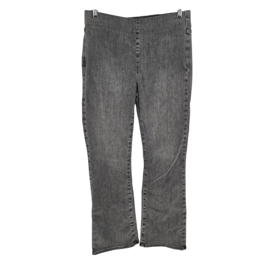 Nydj petite medium clean barnet gray wash slim boot cut pull on denim jeans